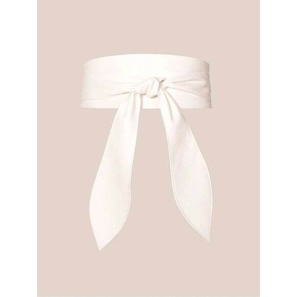 Women's Obi belt wide Vegan Leather corset knotted with bow at the waist - Picture 3 of 16